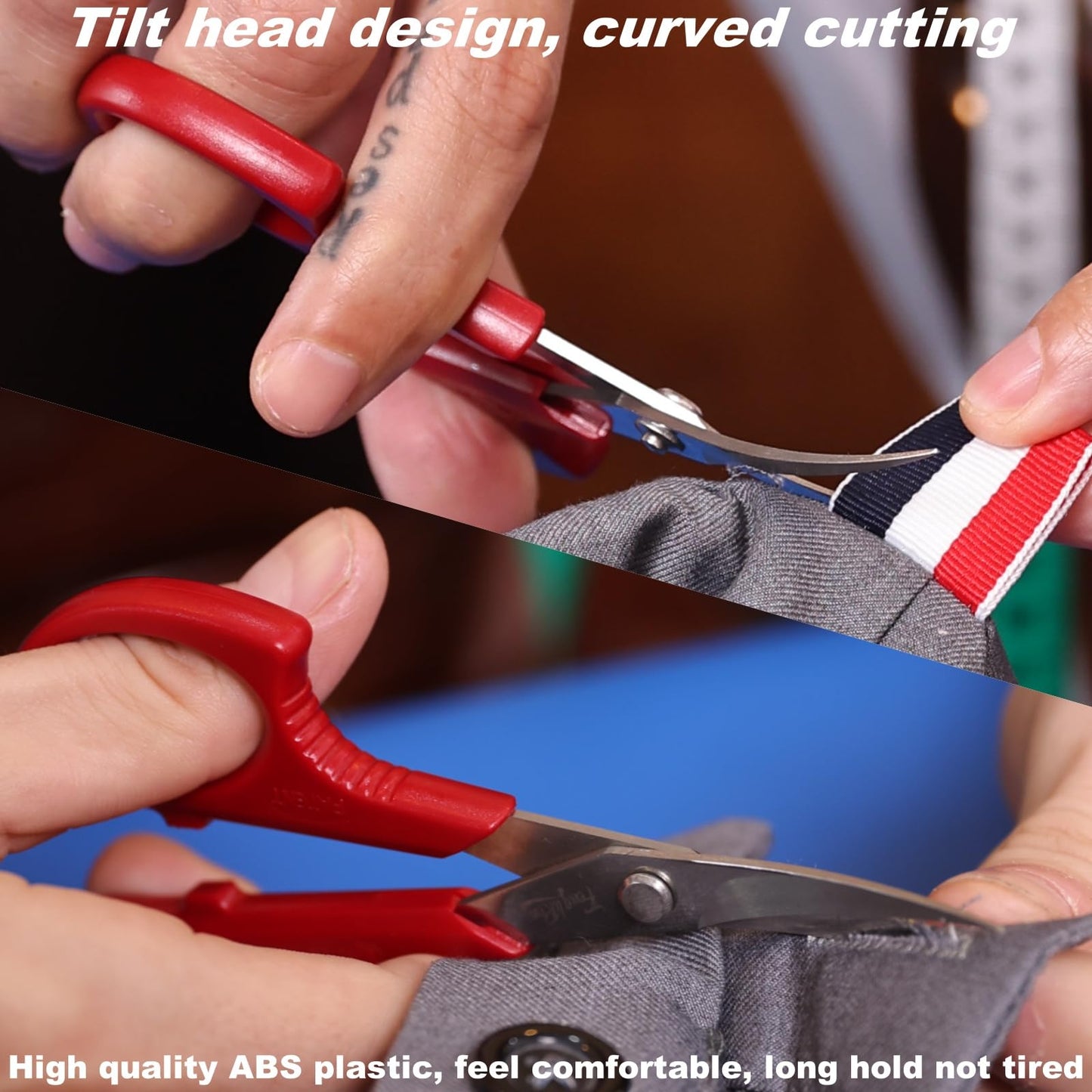 Fengliren Sewing Scissors Professional 9 inch Heavy Duty Fabric Shears for Tailoring Leather Cloth Red Industrial Strength High Carbon Steel Tailor Shears for Home Office Dressmakers