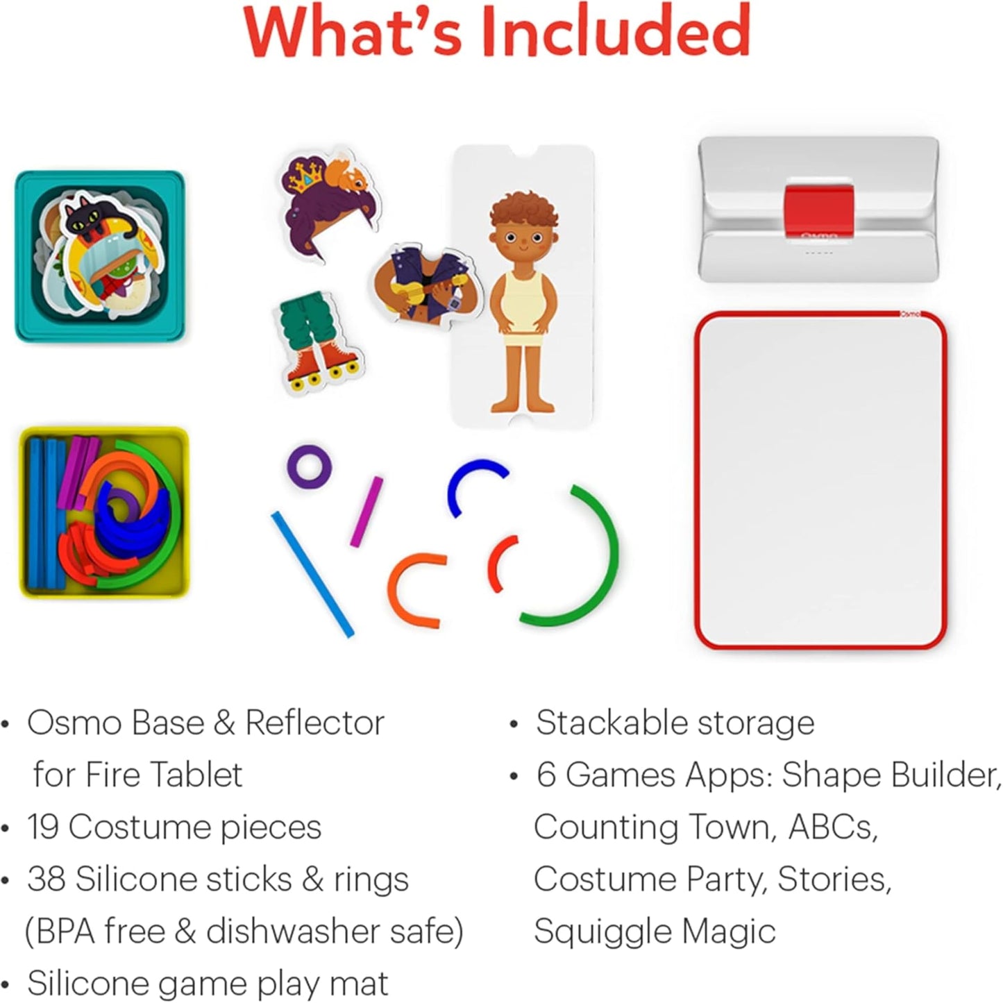 Little Genius Starter Kit for Fire Tablet + Early Math Adventure - 6 Educational Games-Counting, Shapes & Phonics-STEM Gifts-Ages 3-5 (Tablet Base Included)