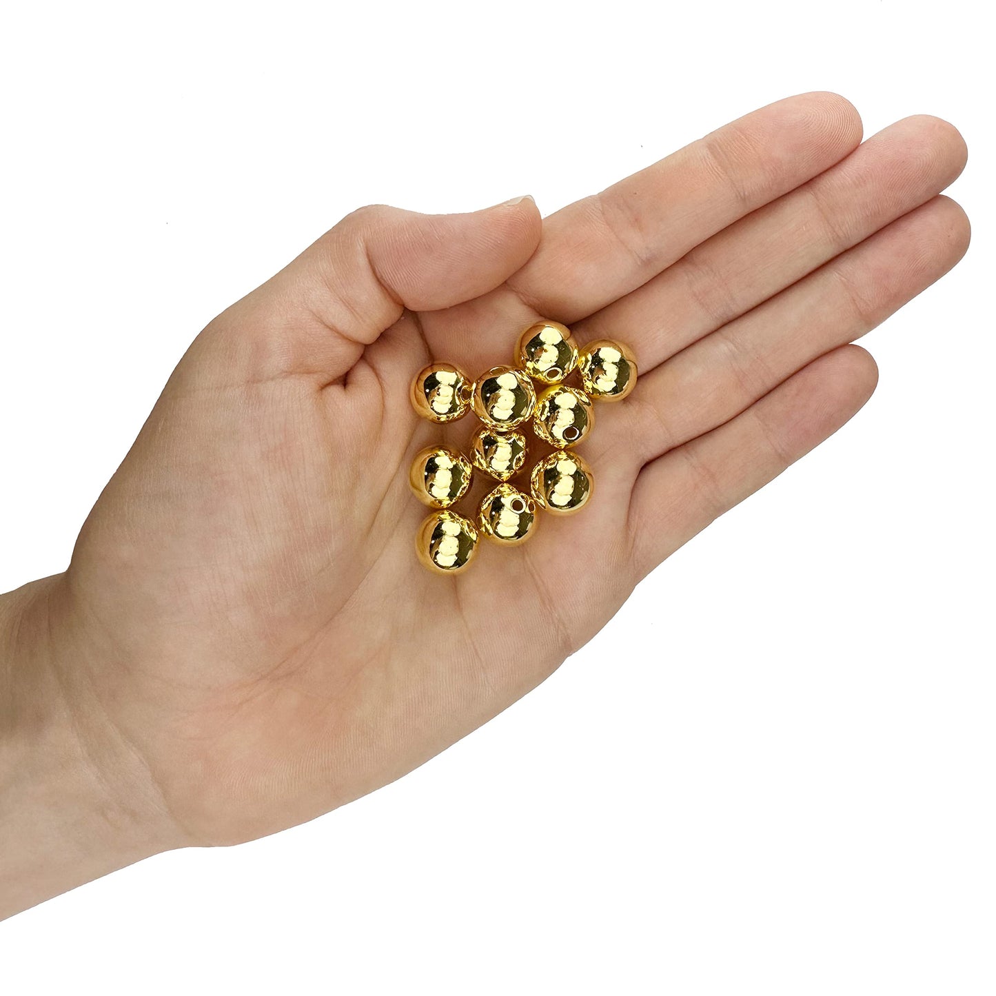 145 Round Gold Acrylic Beads 12mm Diameter with 2mm Hole for Crafts