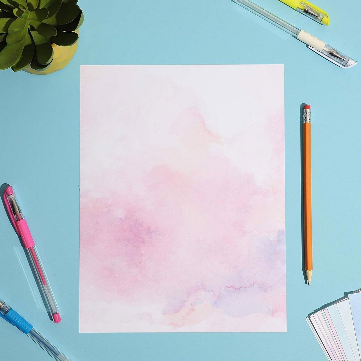 Paper Junkie Scrapbook Paper - 96 Double-Sided Sheets, 8.5 x 11 In - Pastel Watercolor Printer Paper - Cardstock for Crafts, Letter Writing & Stationery