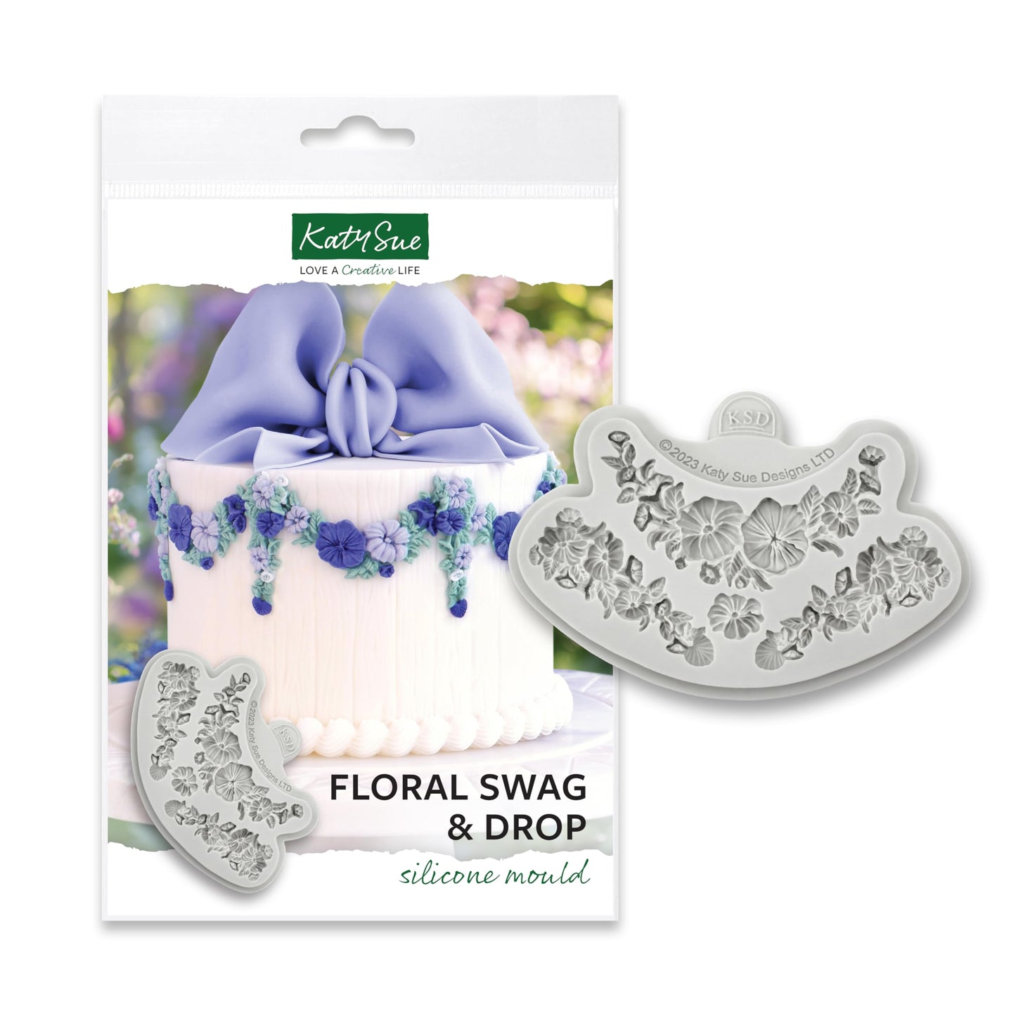 Katy Sue Floral Swag & Drop Silicone Mold For Cake, Cookie Decorating, & Craft. Use With Fondant, Gum Paste, Sugar Paste, & Air Dry Clay from Designs Fondant Molds