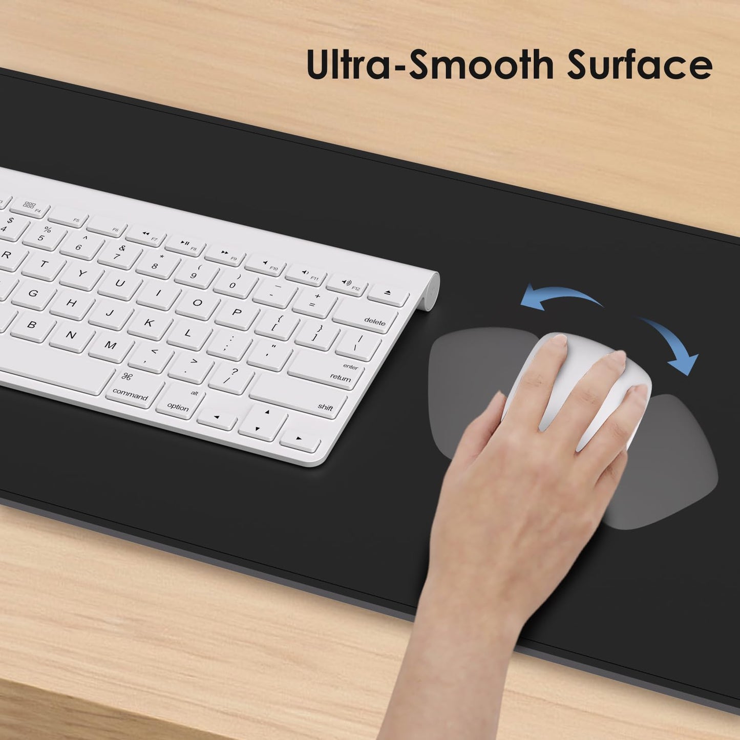 Magnetic Mouse Pad with Wireless Charging, 31'' x 11.7'' Extra Large Desk Pad, Waterproof and Scratch-Resistant Mousepad, Charcoal Black Computer Mouse Mat for MacBook, PC, Laptop
