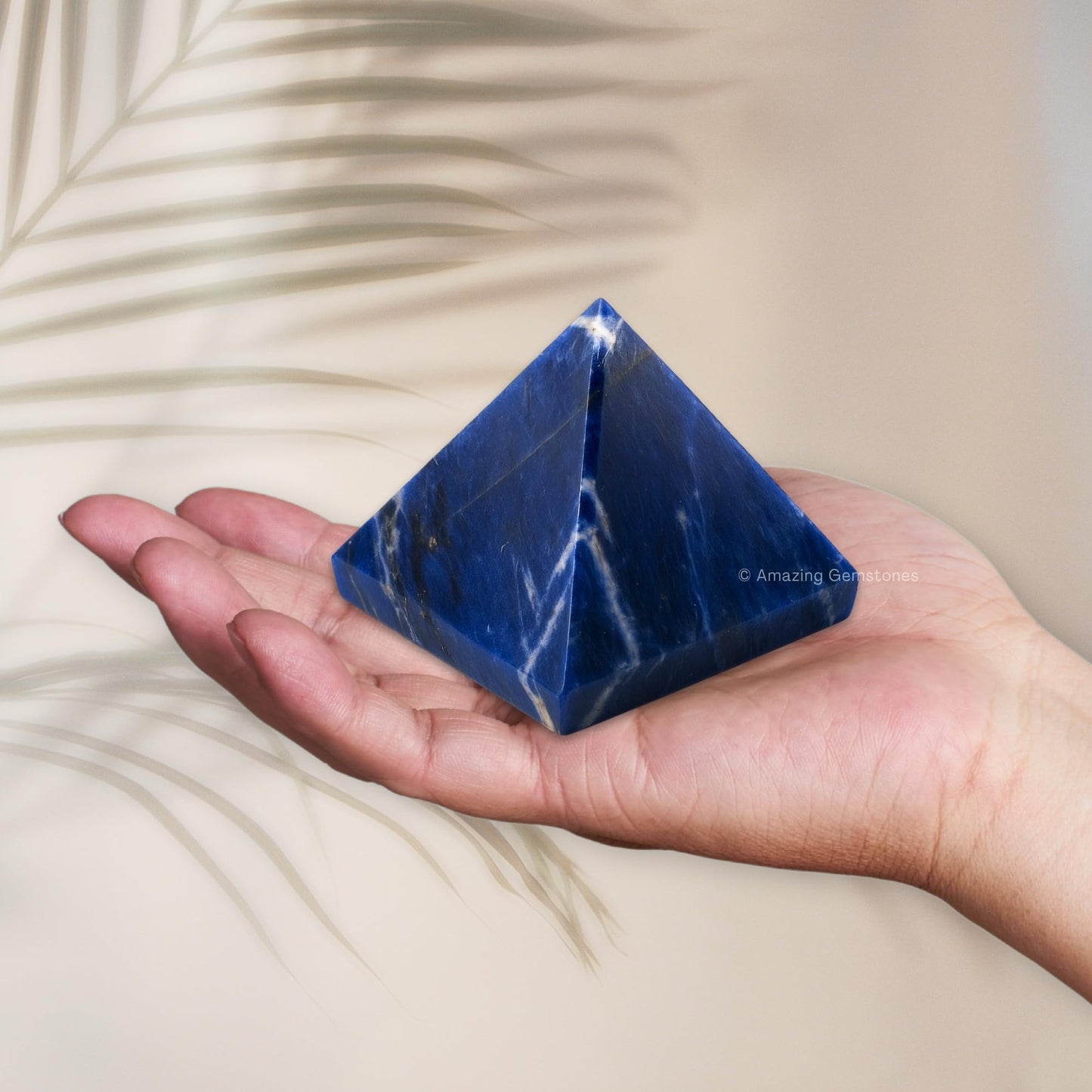 Amazing Gemstone Sodalite Pyramid Crystal Healing Stones - 2" Great Pyramid Figurine of Natural Stone Pyramid for Meditation, Reiki, Chakra Balancing and Crystal Pyramids Grid