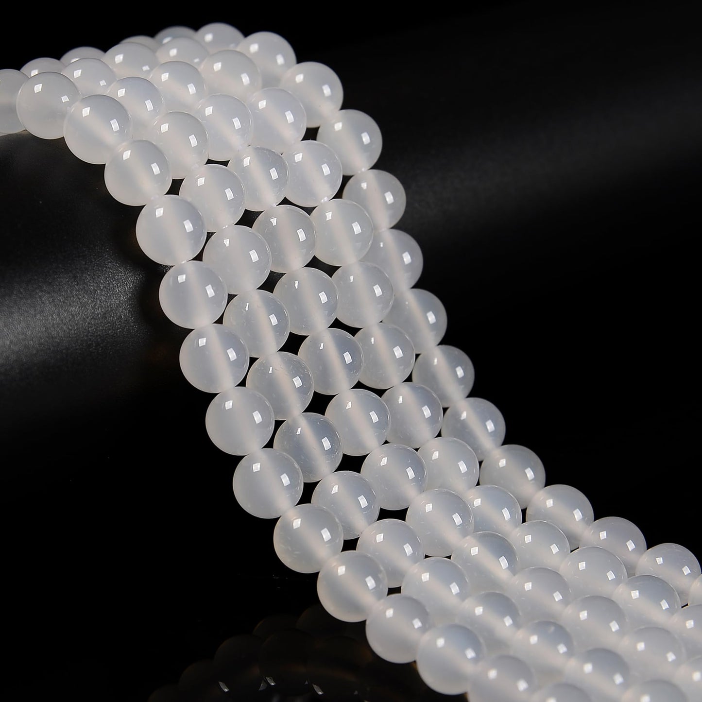 65Pcs 6mm White Agate Natural Faceted Round Loose Real Stone Beads Gemstone Genuine for DIY Hand Made Craft Jewelry Bracelet Earring Necklace String Making Energy Healing Power