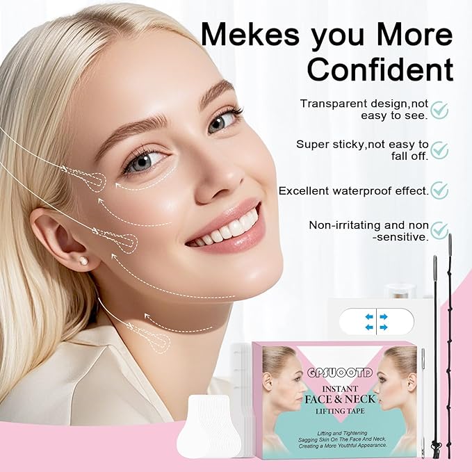 Face Lift Tapes – 60 Pcs Instant Neck Lift Patches,Neck Tape lifting Invisible,Face Lift Tape Invisible,(Mix Box)