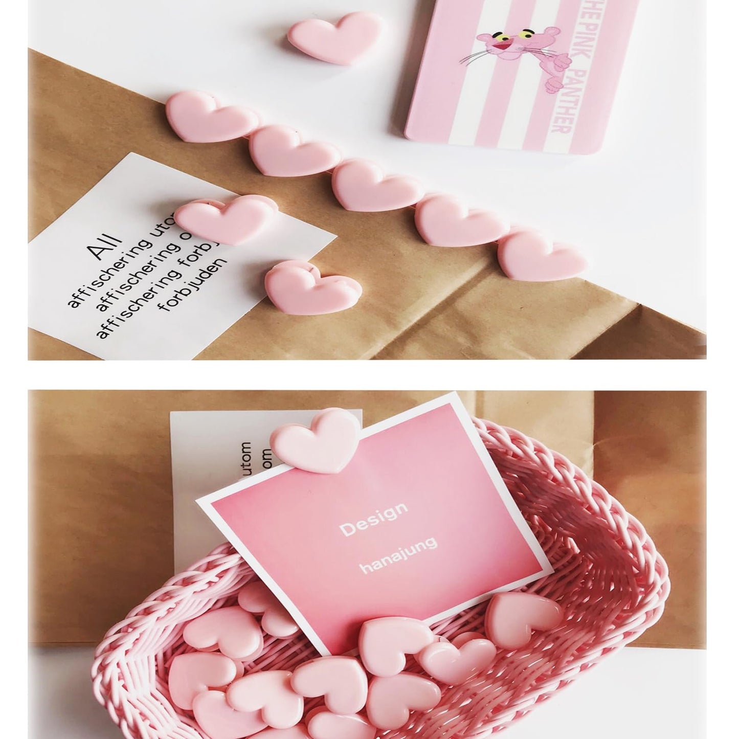 60pcs Heart Shaped Binder Clips,Mini Decorative Paper Clips,Paper and Bag Clips for Coffee Office Photo Picture Pages Holder