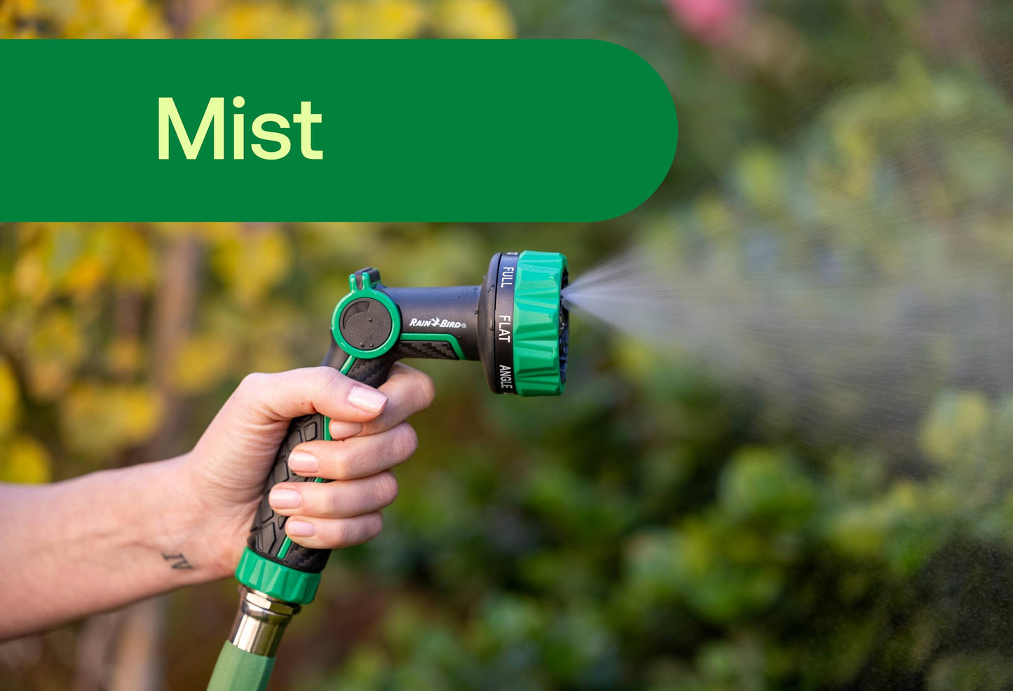 Rain Bird TCNZL8P Garden Hose Nozzle, Thumb Control, Carbon Fiber Texture, 8 Spray Patterns