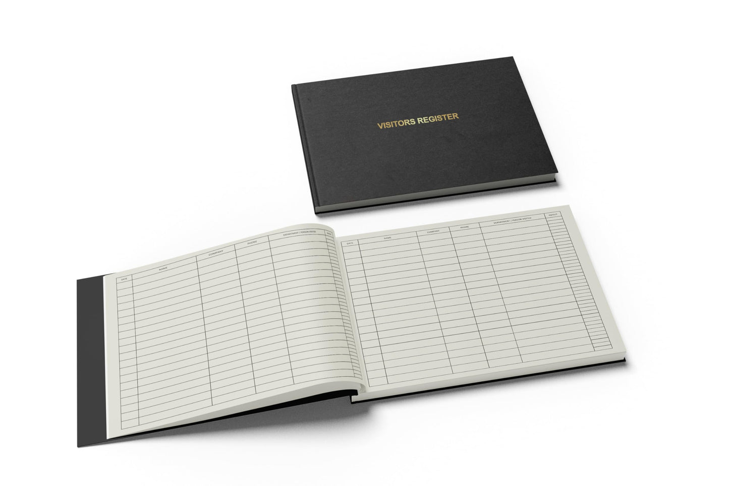 Officewerks Visitors Register & Guest Book, 120 Pages, 8 7/8" X 7", Black Hardbound Cover, Durable Smyth Sewn Binding