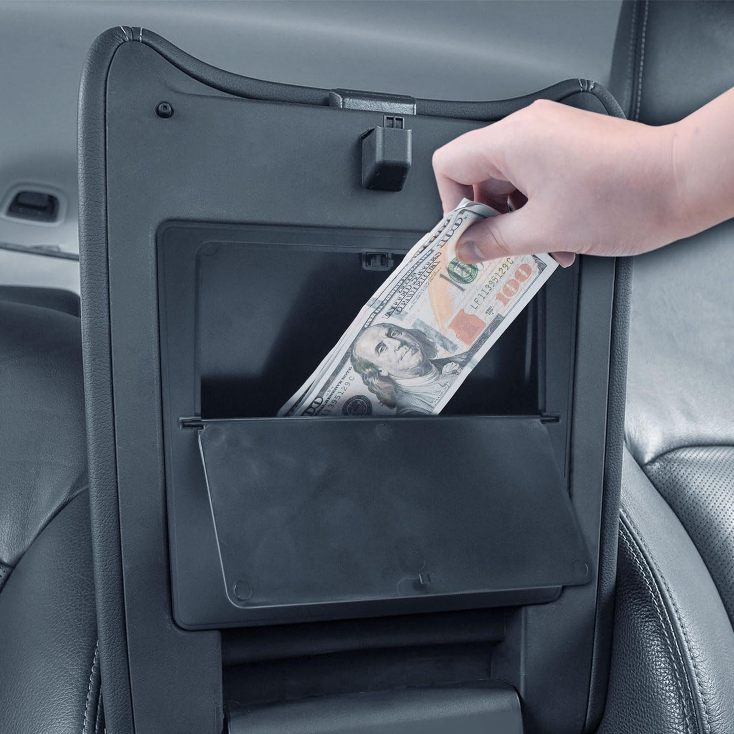 EDBETOS Center Console Hidden Organizer Compatible with 2023-2026 Honda Pilot /2024 2025 2026 Ridgeline/Passport Secret Compartment Accessories Armrest Hidden Storage Box, Press to Open/Close