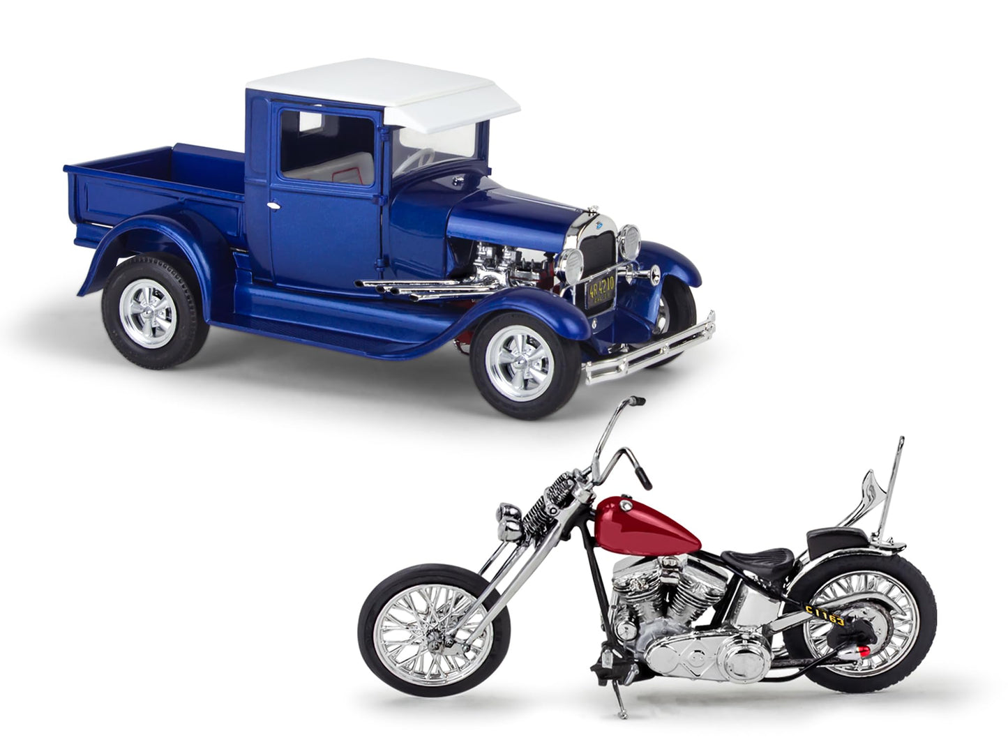 Revell 14565 1929 Ford Model A Hot Rod Pickup with California Street Chopper 1:25 Scale 205-Piece Skill Level 5 Model Building Kit