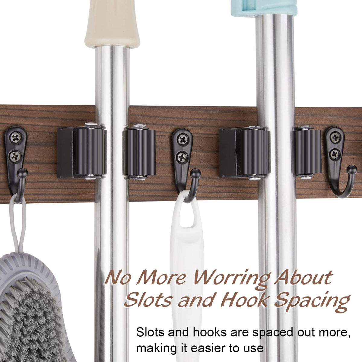 2 Pack Mop Broom Holder Wall Mount