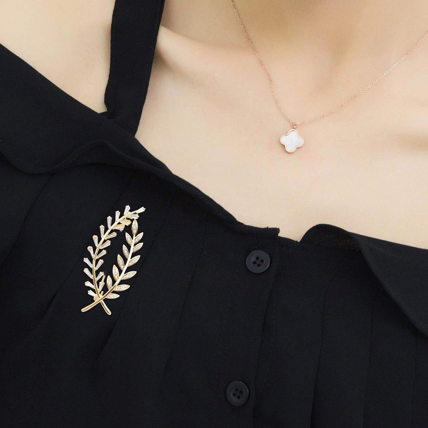 Gold Wheat Brooch Pins for Women Fashion Valentine