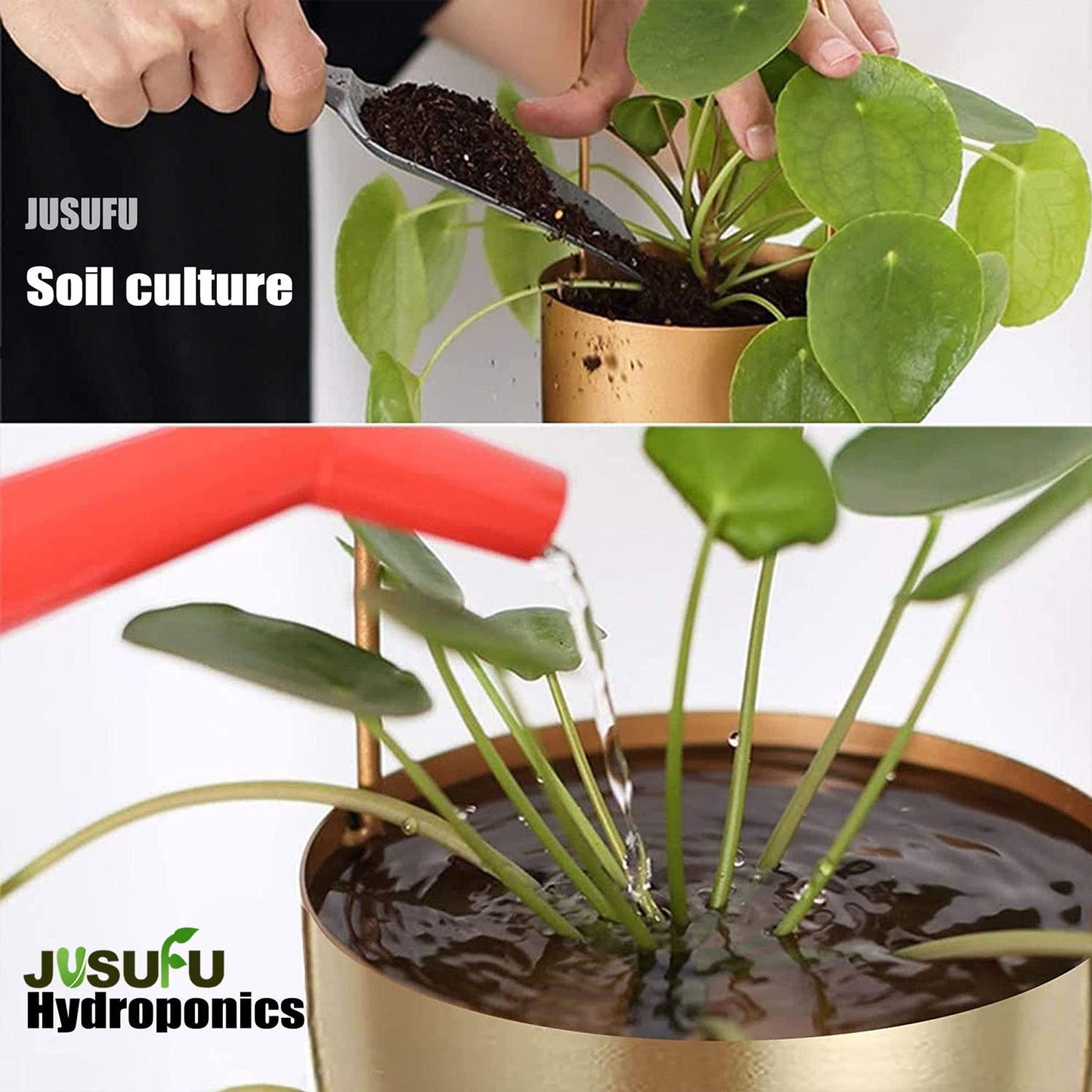 JUSUFU Metal Hanging Planters for Indoor & Outdoor, No Plant Included(Gold)
