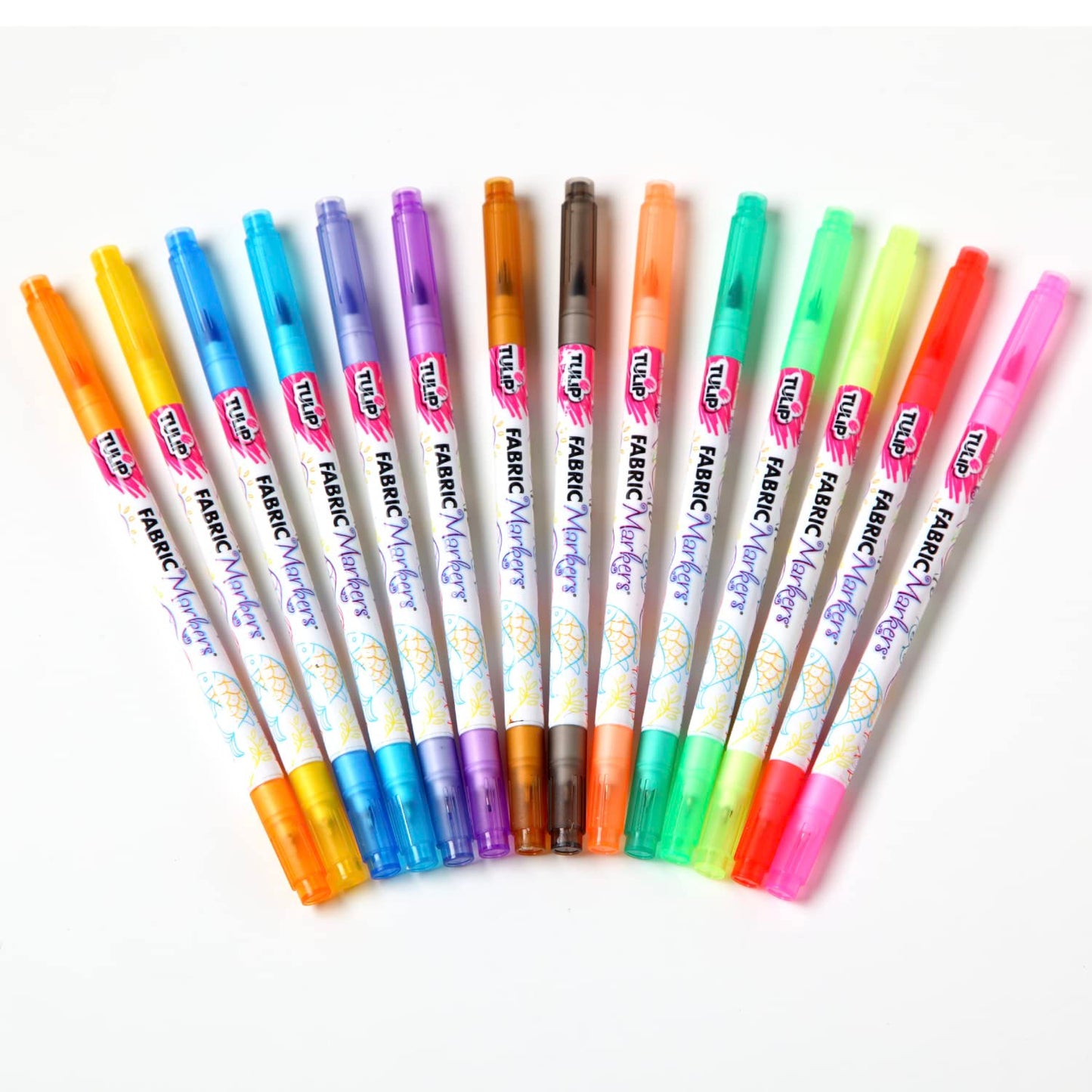 Tulip Dual Tip Fabric Markers 14 Pack - Fine Tip & Brush Tip