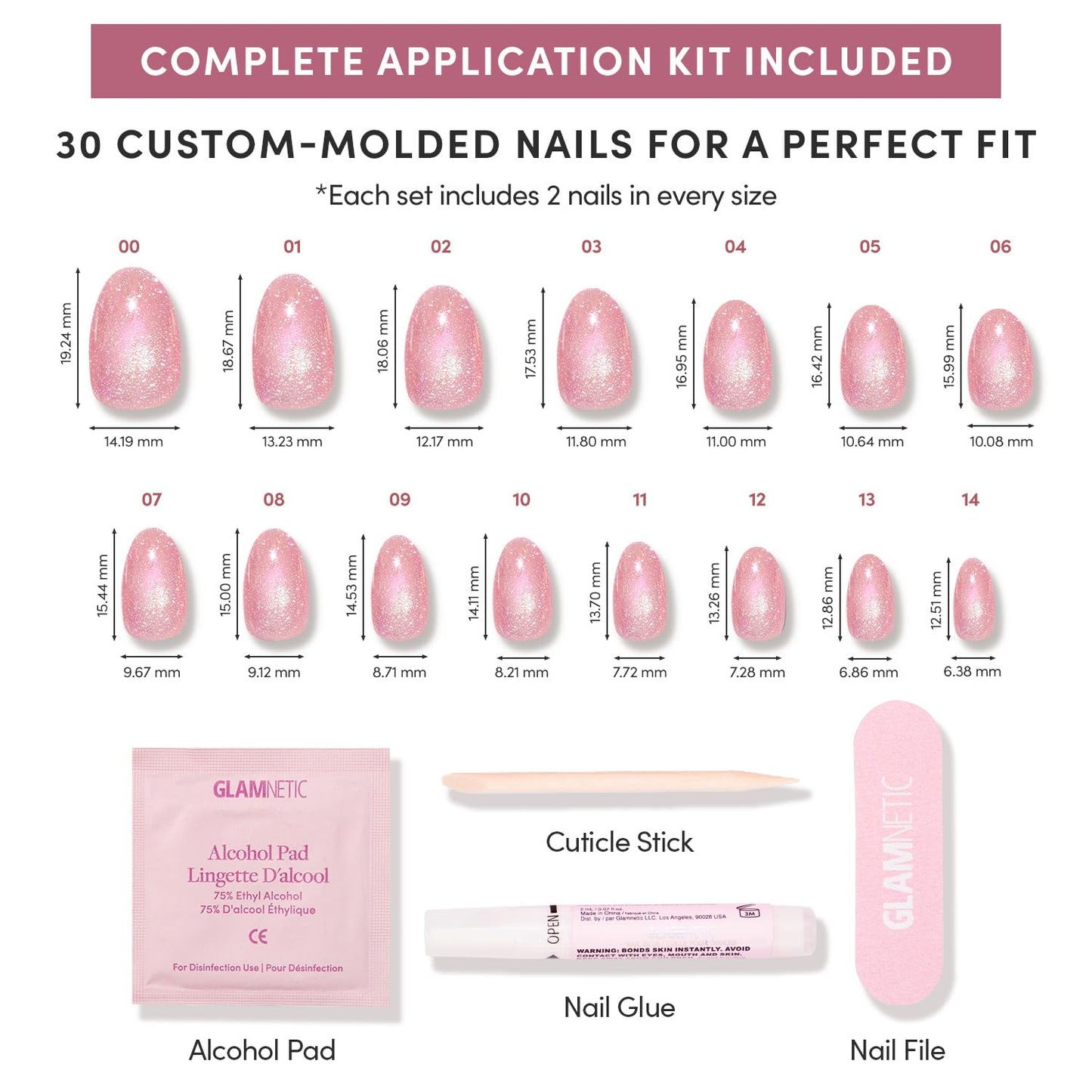 Glamnetic Press On Nails - Guava Drop | Short Oval Fake Nails in Orange-Pink Velvet with Glazed Finish, Salon Quality | 15 Sizes - 30 Nail Kit with Glue
