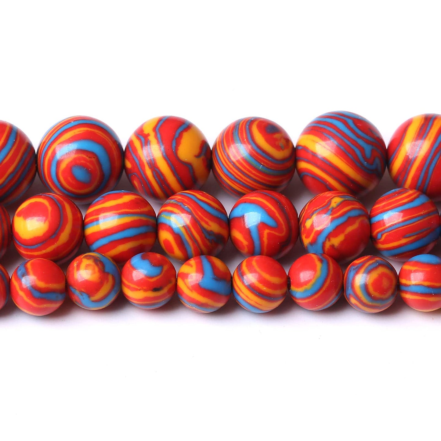 45PCS 8MM Beads Red Malachite Beads Round Loose Beads Natural Gem Beads for Jewelry Making 15"