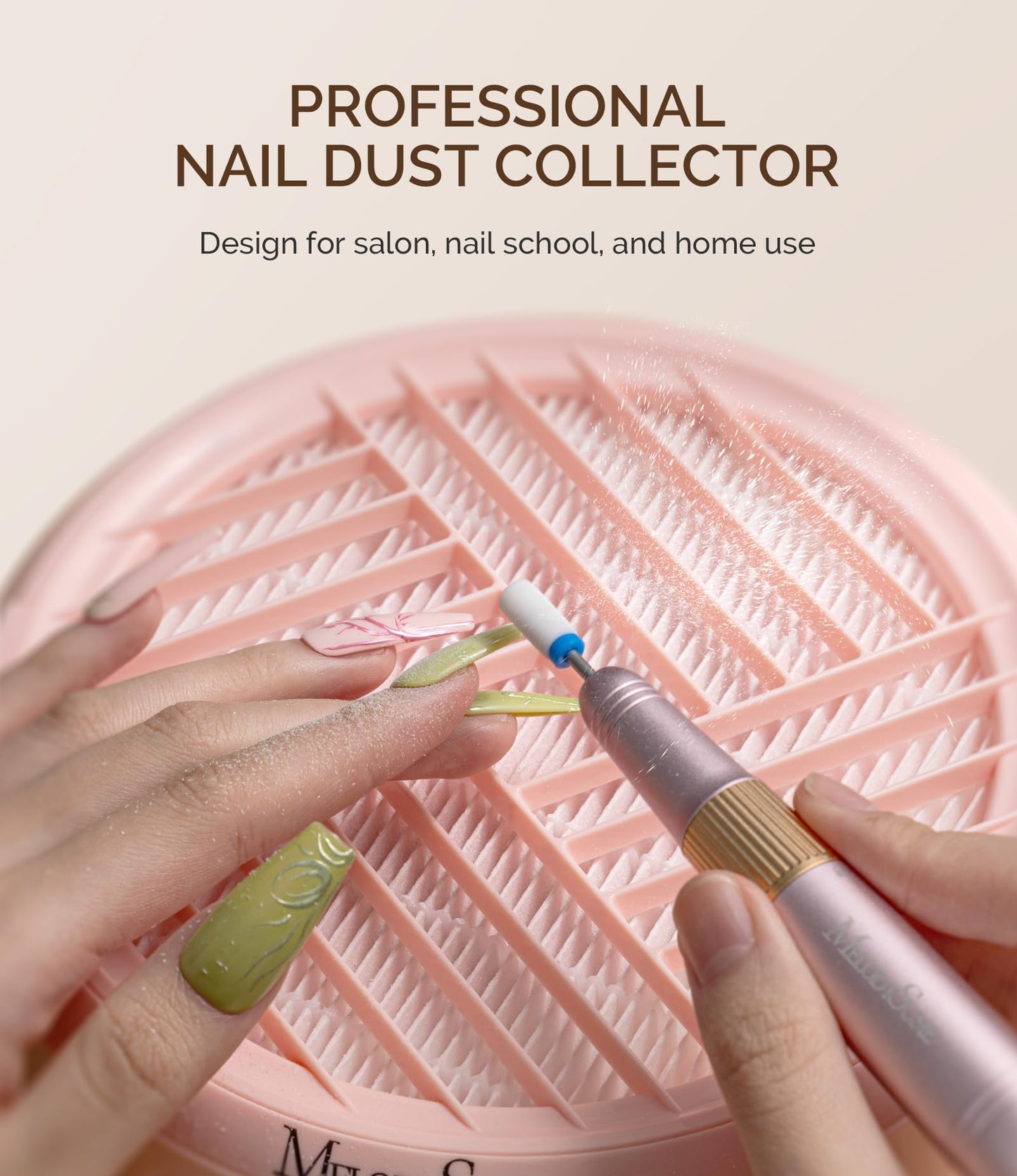 MelodySusie Compact Nail Dust Collector with Lightweight Design with Nail File Kit