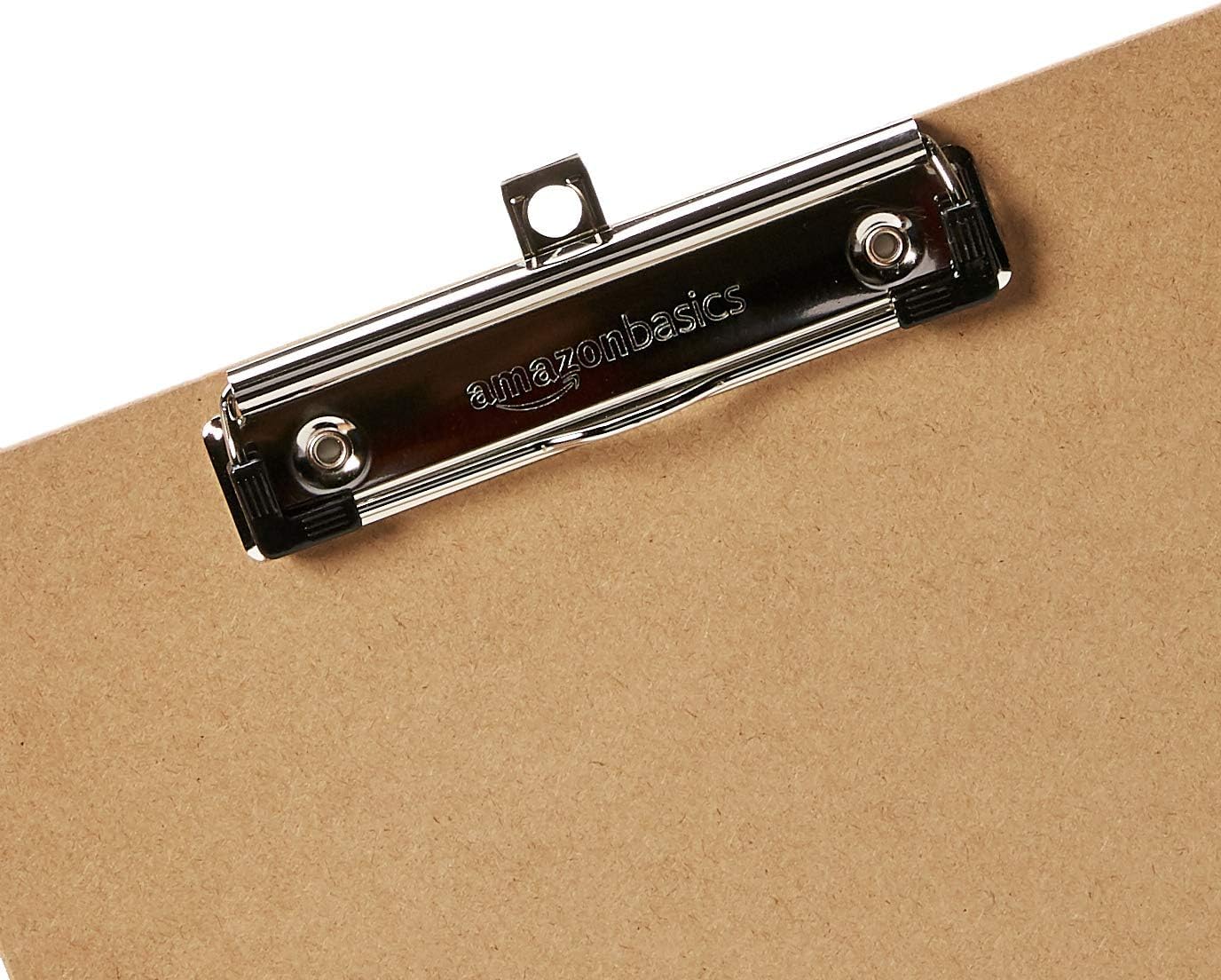 Amazon Basics Hardboard Office Clipboard, Low-Profile, Letter Size, 9" x 12.5", Brown, 6-Pack