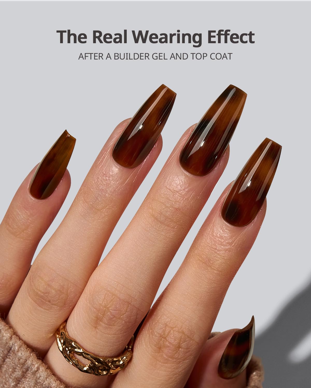 BTArtboxnails SOFTCOATTIPS Press On Nails - Tortoiseshell Coffin Press On Nails Medium, 90Pcs Salon Quality Soak Off Soft Gel Nail Tips in 15 Sizes