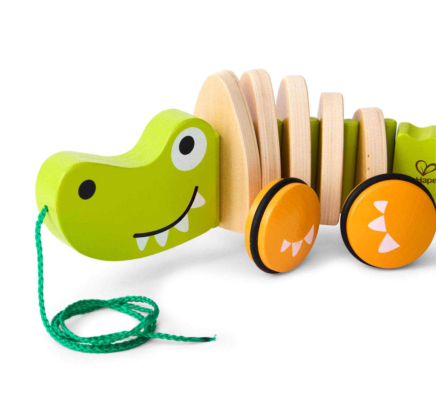 Hape Wooden Walk-A-Long Croc for Babies| Pull & Pull Walking Toy for Toddlers 12 Months and Up