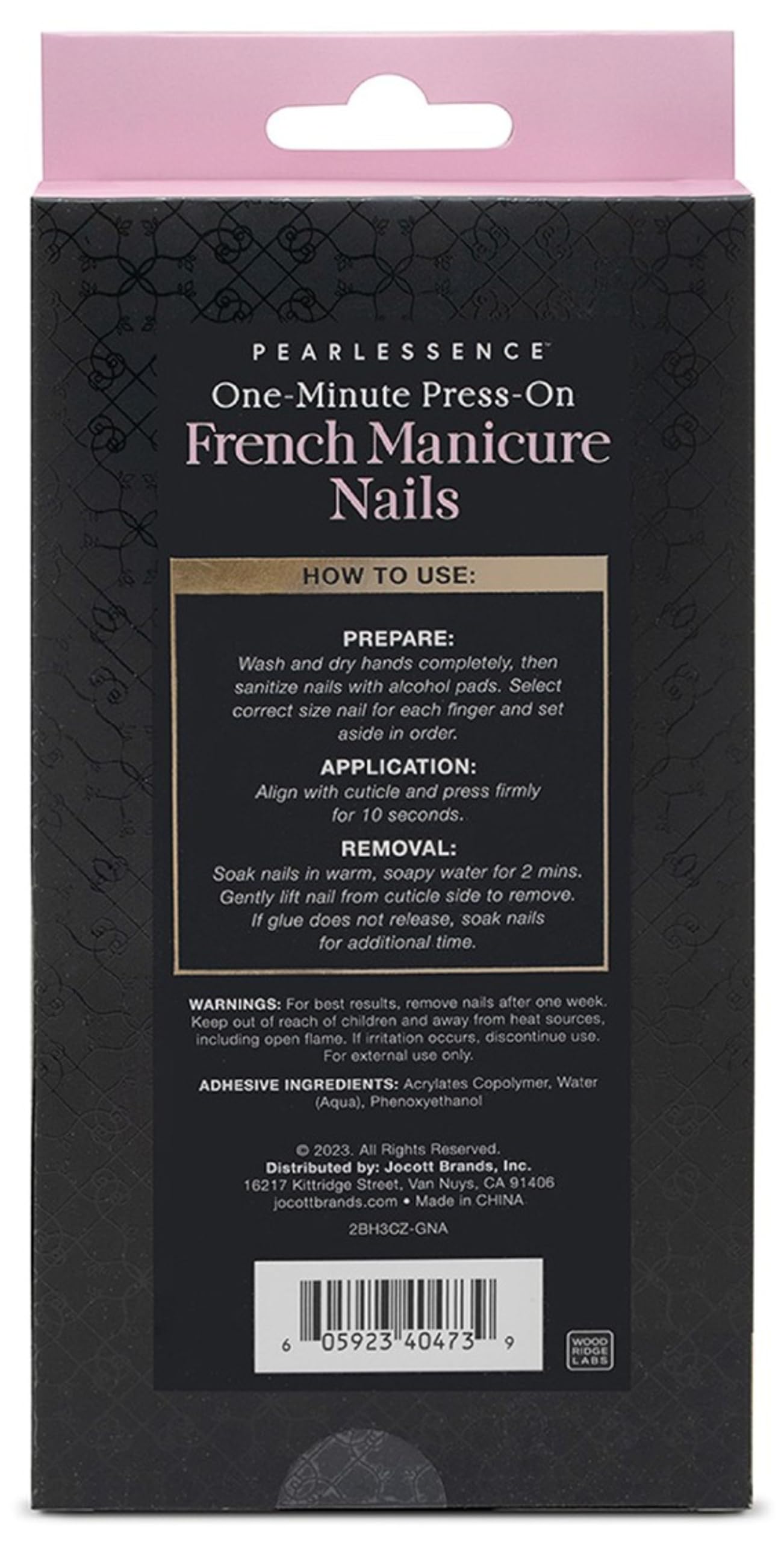 Pearlessence One Minute Press-On French Manicure Nails | 48-Count Mega Pack | Pink Blush & Nearly Nude | Short Rounded Shape | Easy Application, No Dry Time