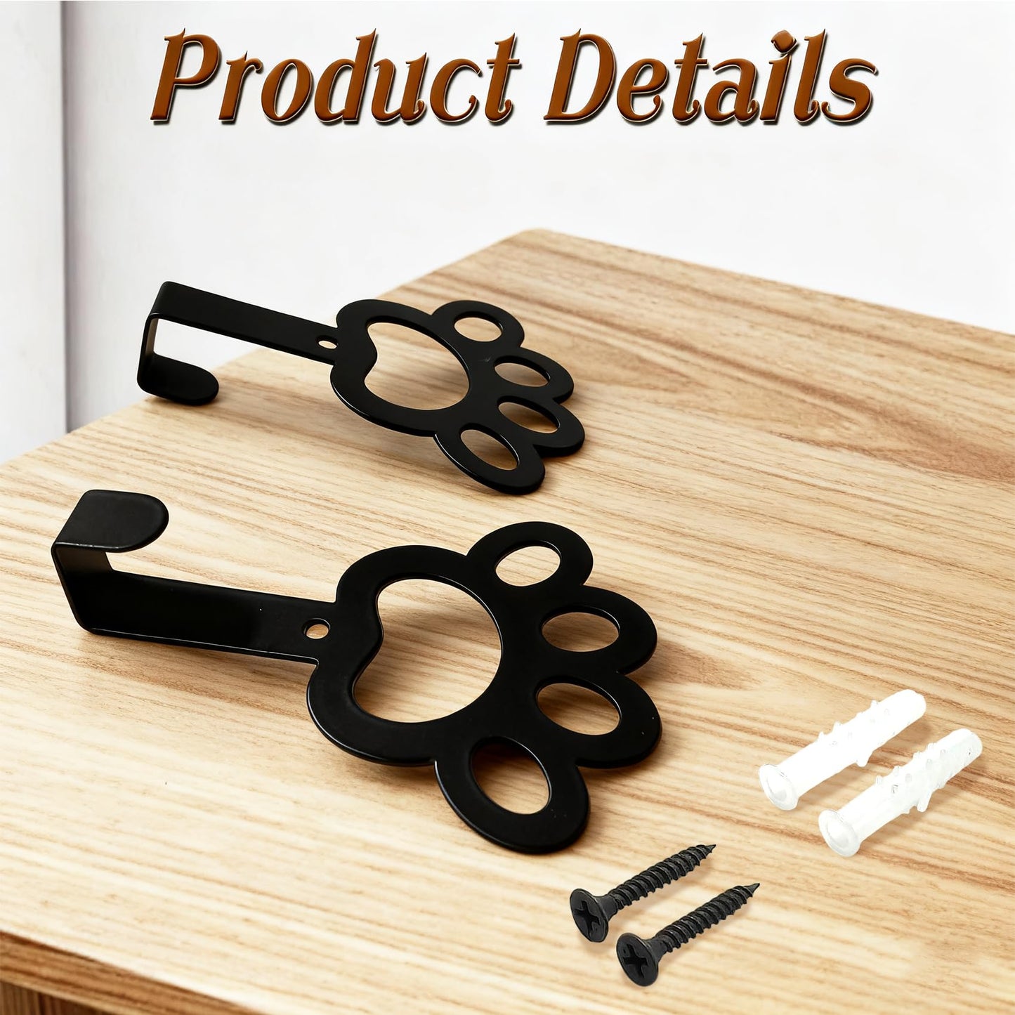 FoyaHome 4Pcs Dog Hooks for Wall, Cute Paw Key Hook Wall Mount, Organizer Hook, Pet Hook, Great Gift for Dog Lovers, for Entryway Hallway Kitche Office Bedroom, Living Room