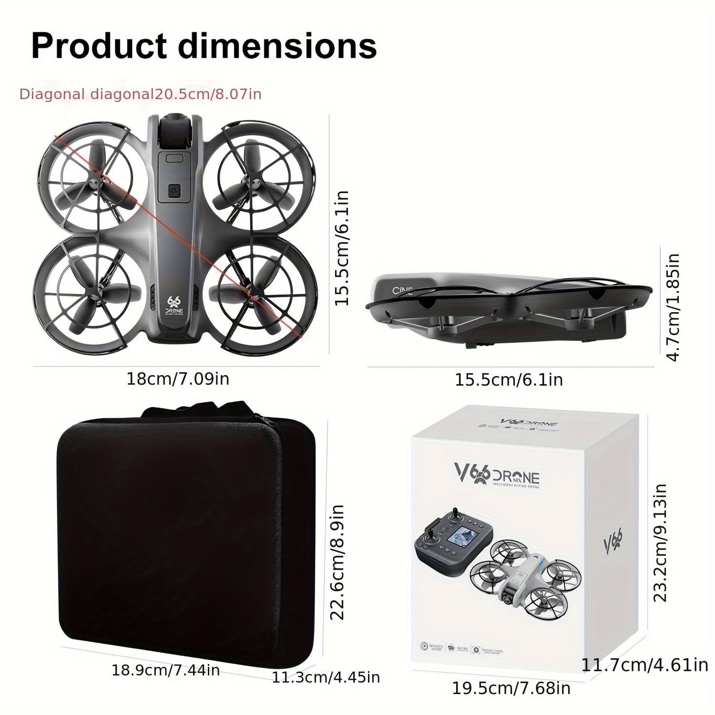 RC Drone With Display Screen, Airplane Helicopter With Dual Cameras (180° Adjustable), 360° Propeller Protection,Optical Flow Positioning, Brushless Motor, One Key Takeoff/Landing, Headless Mode, Emergency Stop,Tail LED Light, Waypoint Flight, Lateral Fli