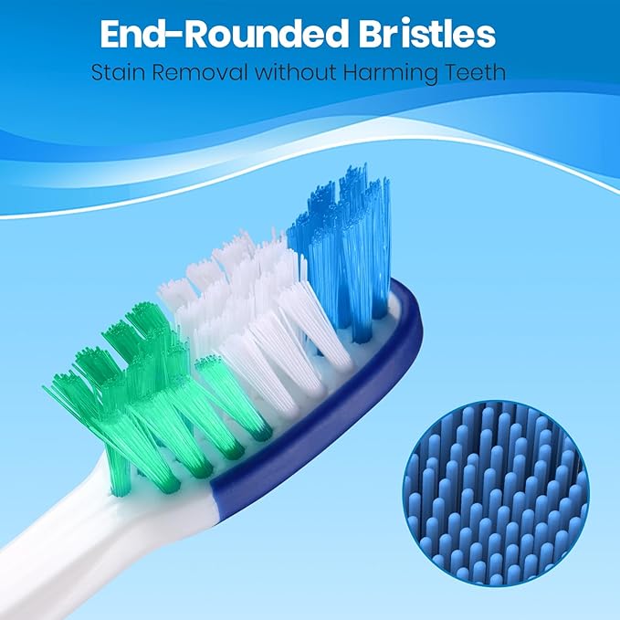 Medium Toothbrushes, Ergonomic Handle, 6 Count