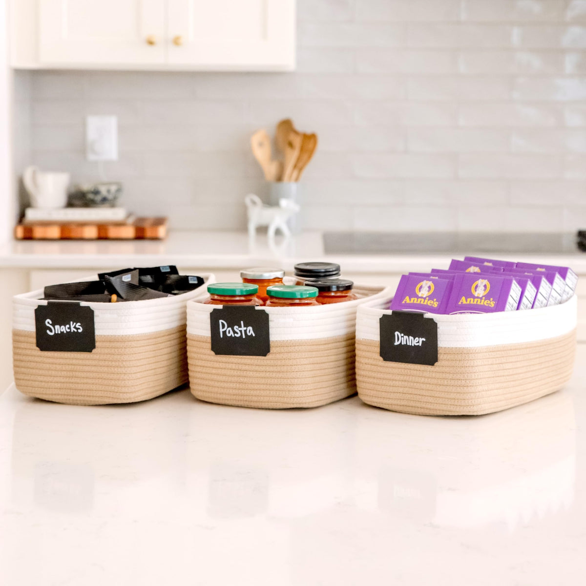 13.5”x8.5”x5.5” Storage Baskets for Shelves 3 Pack (3 Count)