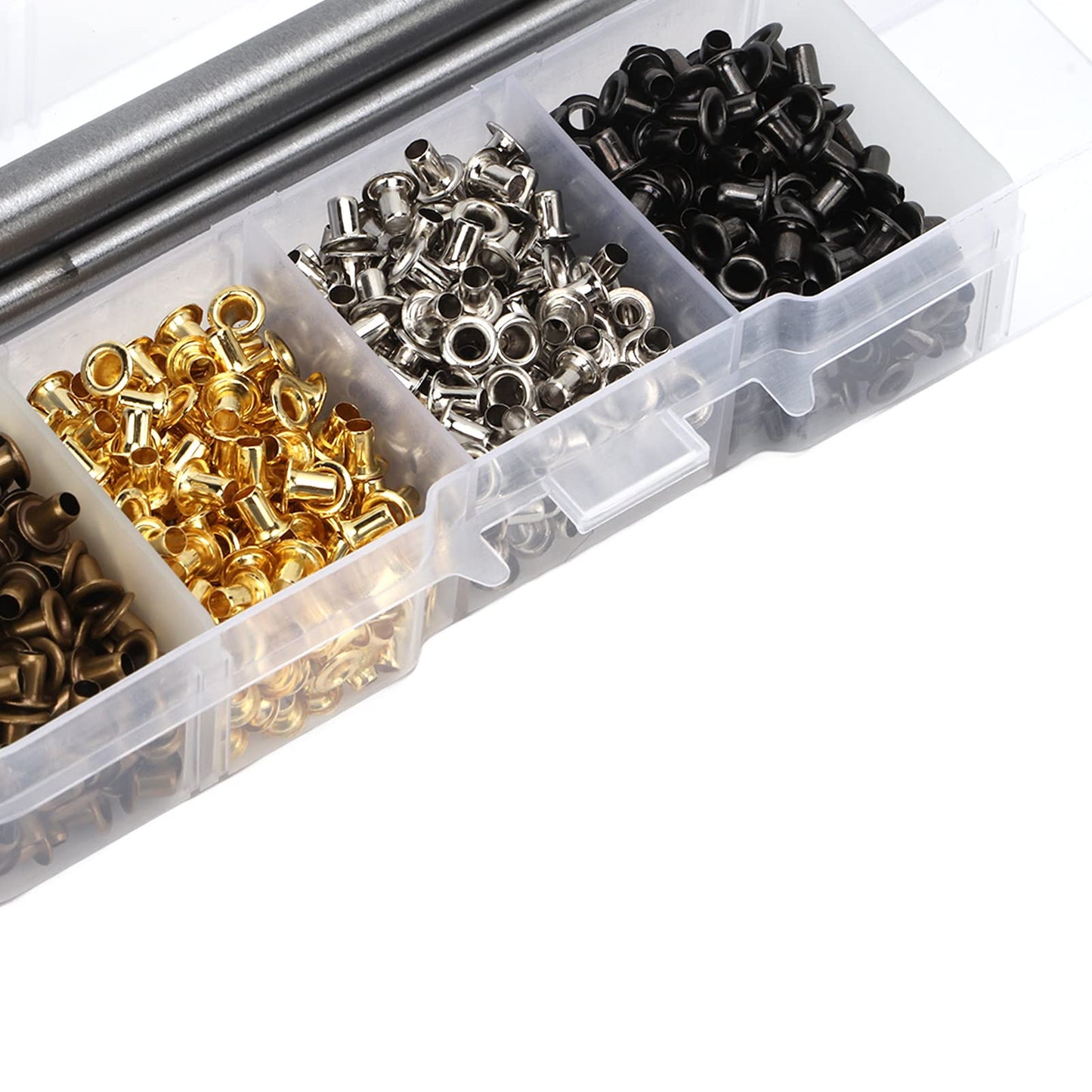 Yosoo Health Gear 2mm Grommets Kit, Eyelets Punch Kit Plated Copper Metal Grommets Eyelets Shoelaces Leather Belts Eye Buckles