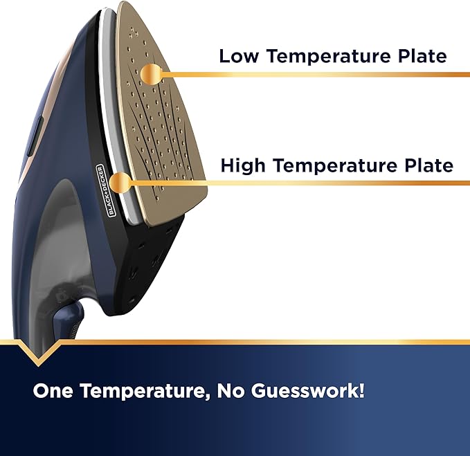 BLACK+DECKER Press & Steam 2-in-1 Iron and Steamer, 180% More Steam & One Temperature Technology, Ceramic Soleplate, Safe on All Fabric Types