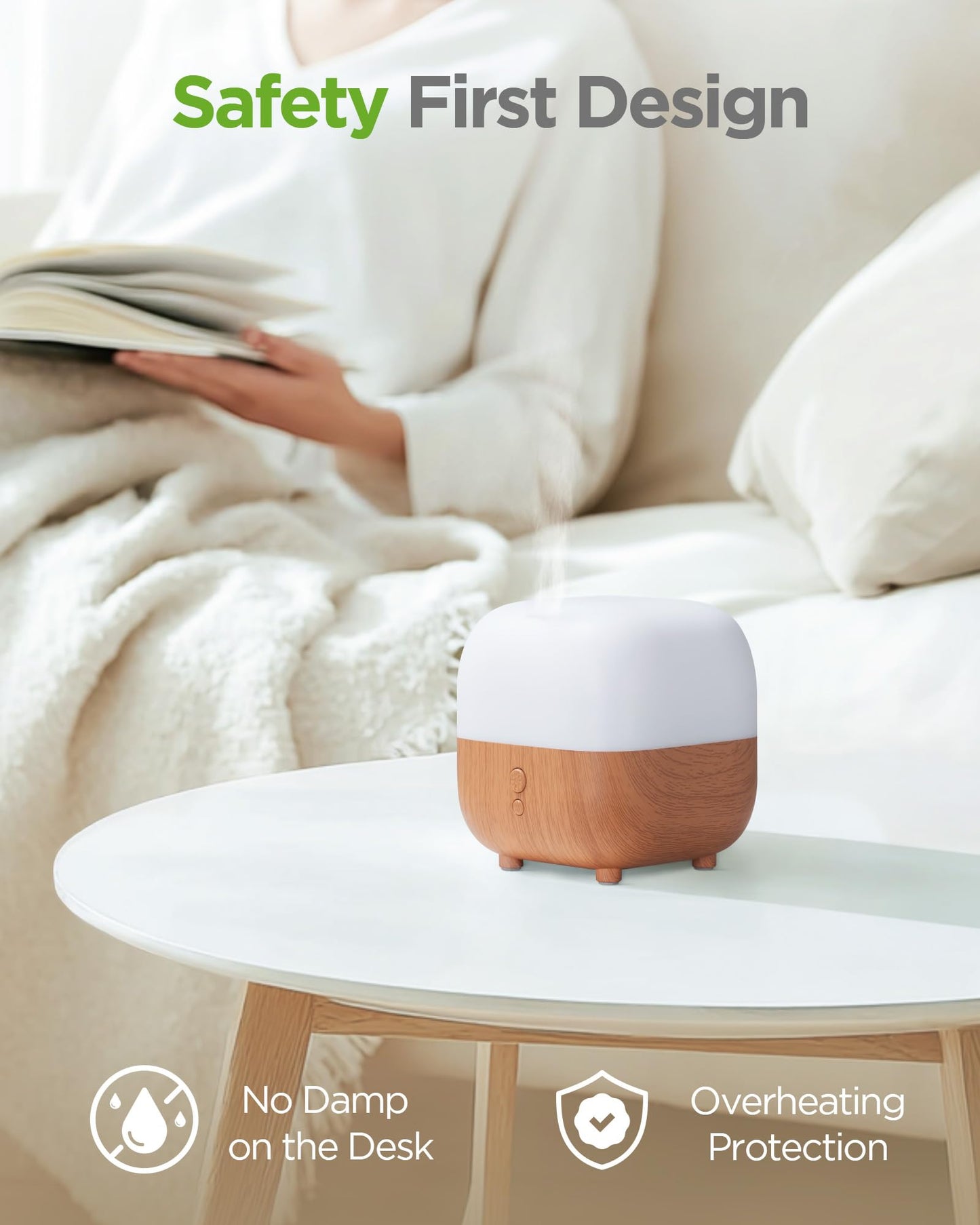 InnoGear 150ml Essential Oil Diffuser, 5-in-1 Diffusers for Home Scent 8 LED Color Aromatherapy Diffuser Air Desk Mini Humidifier Small Vaporizer Aroma Diffuser for Computer Laptop Office, Medium