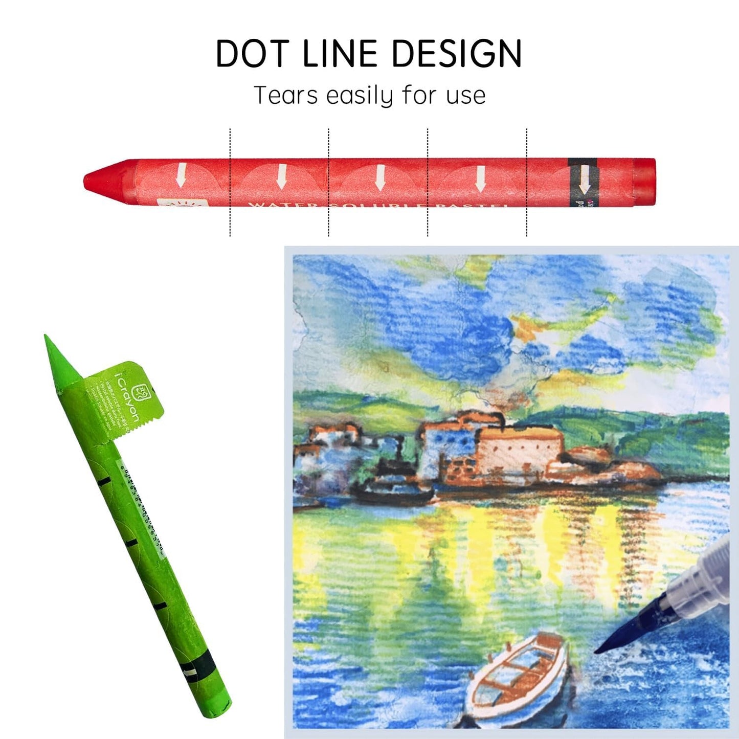 25 Colors Water-Soluble Pastel Crayons Set, Multi-Technique Art Kit with Brush & Palette, Versatile for Watercolor, Oil Pastel & Ink Effects, Easy Blending for Beginners, Sketching & Creative Drawing