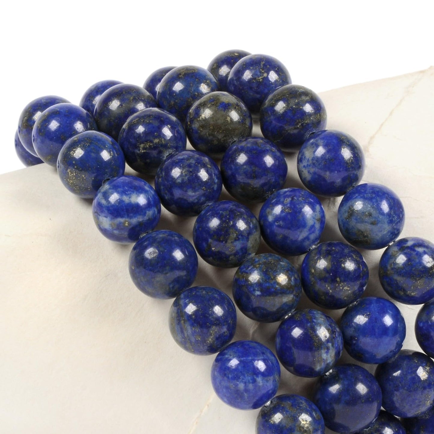 Justinstones Natural Lapis Gemstone 10mm Round Beads Stretch Bracelet 7 Inch Unisex