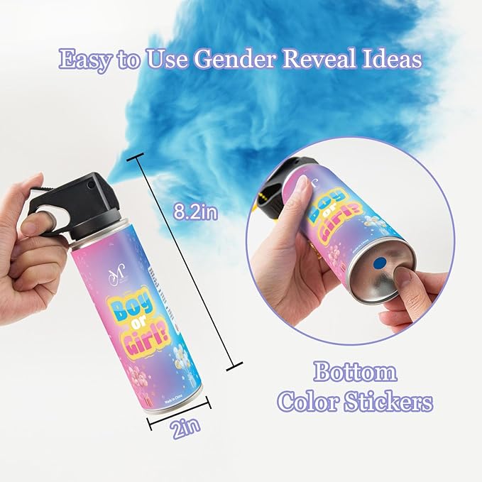 Gender Reveal Fire Extinguisher, Biodegradable Color Powder Smoke, Baby Gender Reveal Party Supplies, Gender Reveal Decorations for Boy or Girl, 4 Pack Mix Set (2 Pink + 2 Blue)