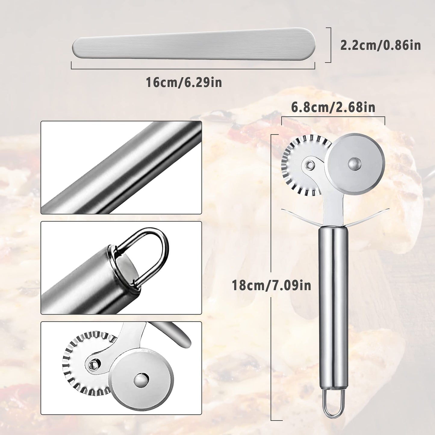 Worldity Ravioli Dumpling Mold, Food Grade Safe Dumplings Maker, Russian Pelmeni Maker with 37 Holes Double, Pastry Ravioli Wheel Cutter and Roller Pin for Making Dumplings Ravioli
