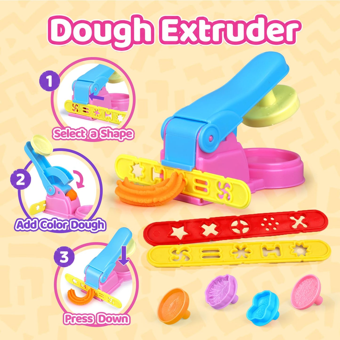 Playdough Tools Sets for Kids, 35Pcs Clay and Dough Tools Accessories Set with Silicone Mat & Storage Box, 3D Dino Molds, Animal Cutters, Dough Extruder, Rolling Pins for Educational Play Activities