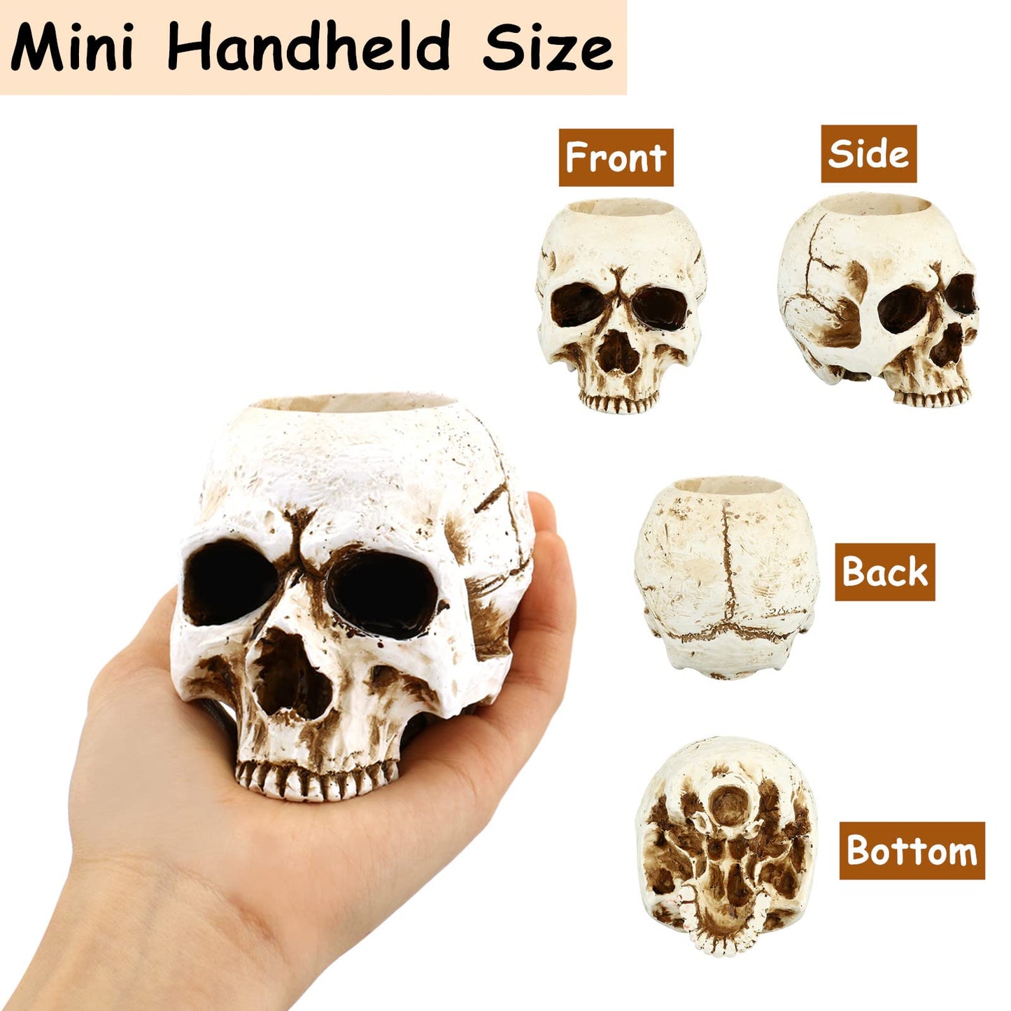 Comeon Skull Candle Holder Resin Gothic Tea Light Holders Mini Skull Home Decoration Novelty Craft Collection
