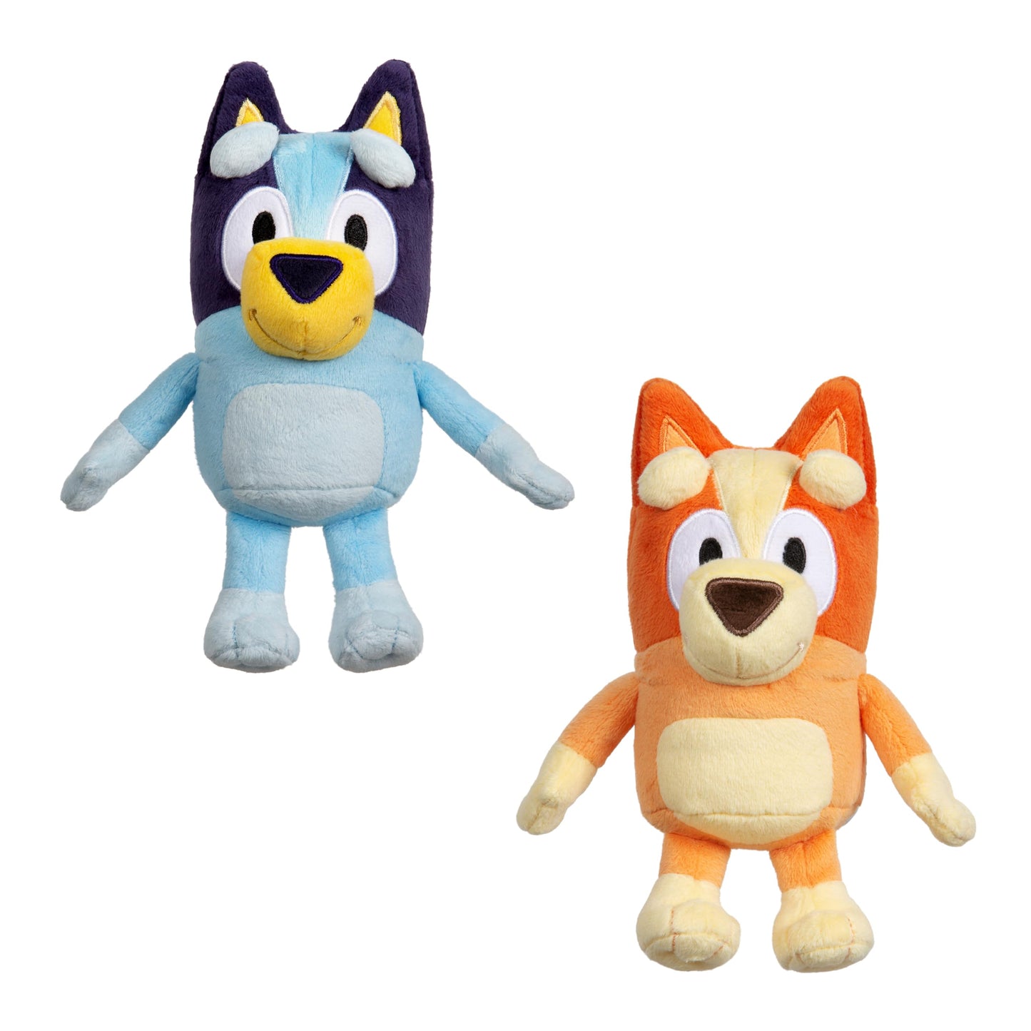 Bingo & Bluey Plush Toys Bundle – Exclusive 2-Pack Soft Bluey Toys, Deluxe Fabric, Embroidered Detail, Plush Characters for Show Time or Story Time