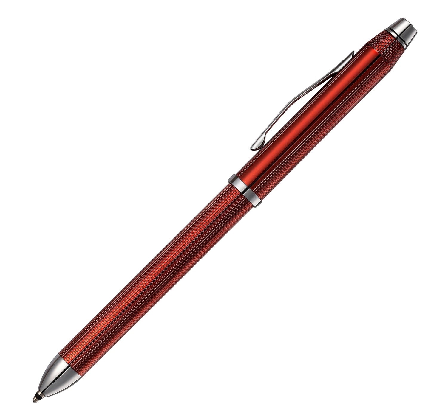 Cross Tech3+ Engraved Refillable Multi-Function Ballpoint Pen with Stylus, Medium Ballpen And Pencil, Includes Premium Gift Box - Translucent Red