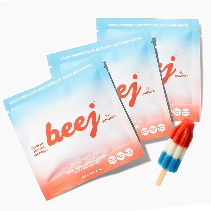BJ Gummies, Candy For an Extra Wet Mouth.(3 pack) (Rocket Pop)