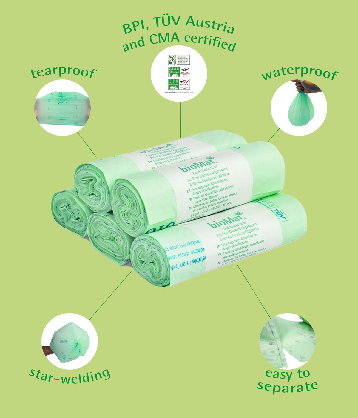 4 Gallon Compostable Food Scrap Bags (100 Count)