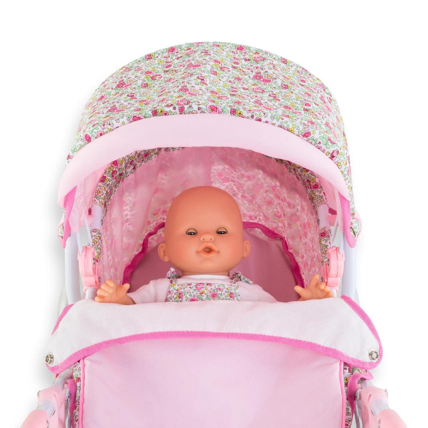 Corolle Baby Doll Stroller for Girls, Foldable Kids Toy Baby Stroller for Dolls with Carriage Design, Pink Pram