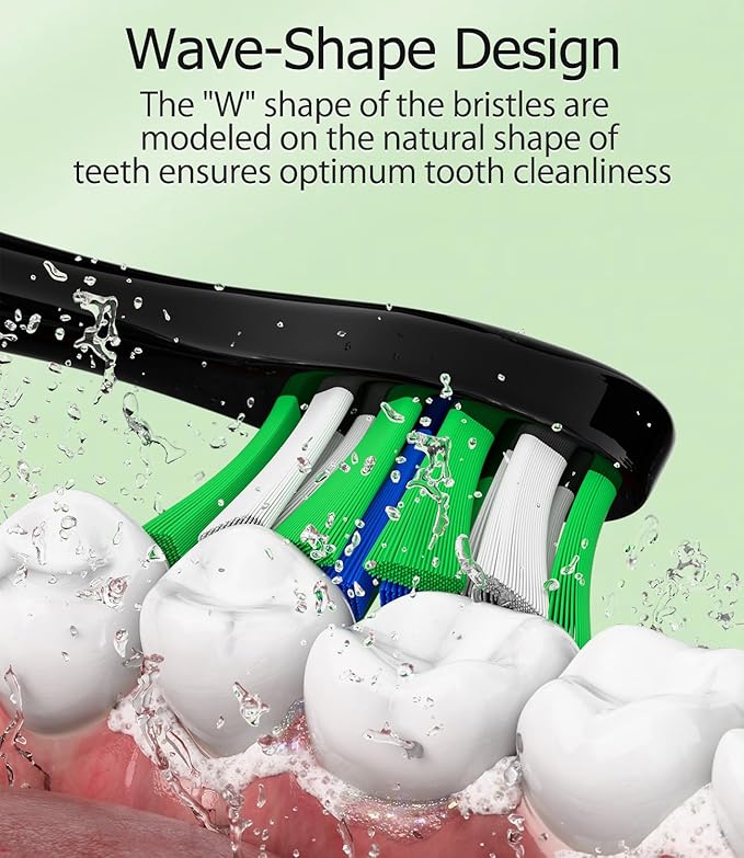 Replacement Toothbrush Heads Compatible with AquaSonic Black Series Vibe Series Duo Pro Elite Series Electric Toothbrush, 12 Count, Black