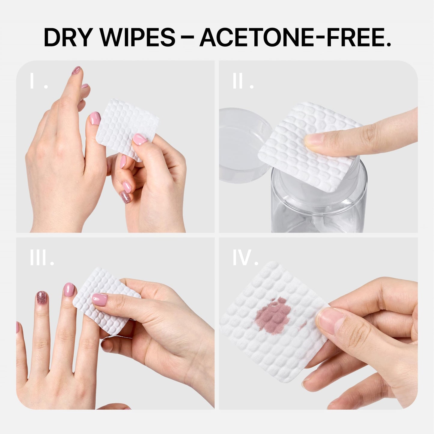 HALMAI 1300 PCS Lint-Free Nail Wipes, Acetone-Free, Compatible with Acetone Nail Polish Remover Pads with Water-Lock, High Absorbency, For Gel & Acrylic Nail Removal, Includes Storage Box