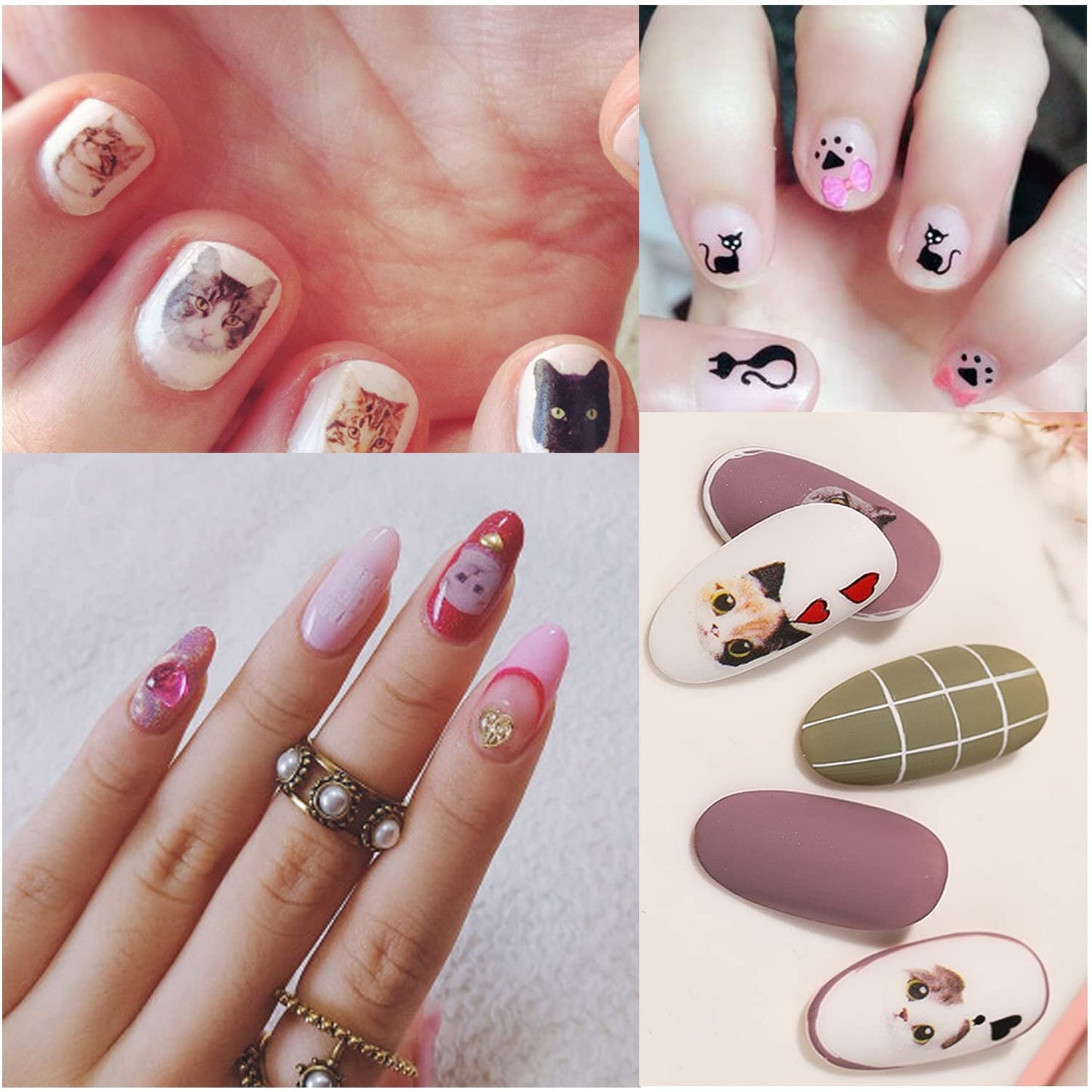 6 Sheets Sexy Girls Nail Stickers and 6 Sheets Cat Nail Stickers