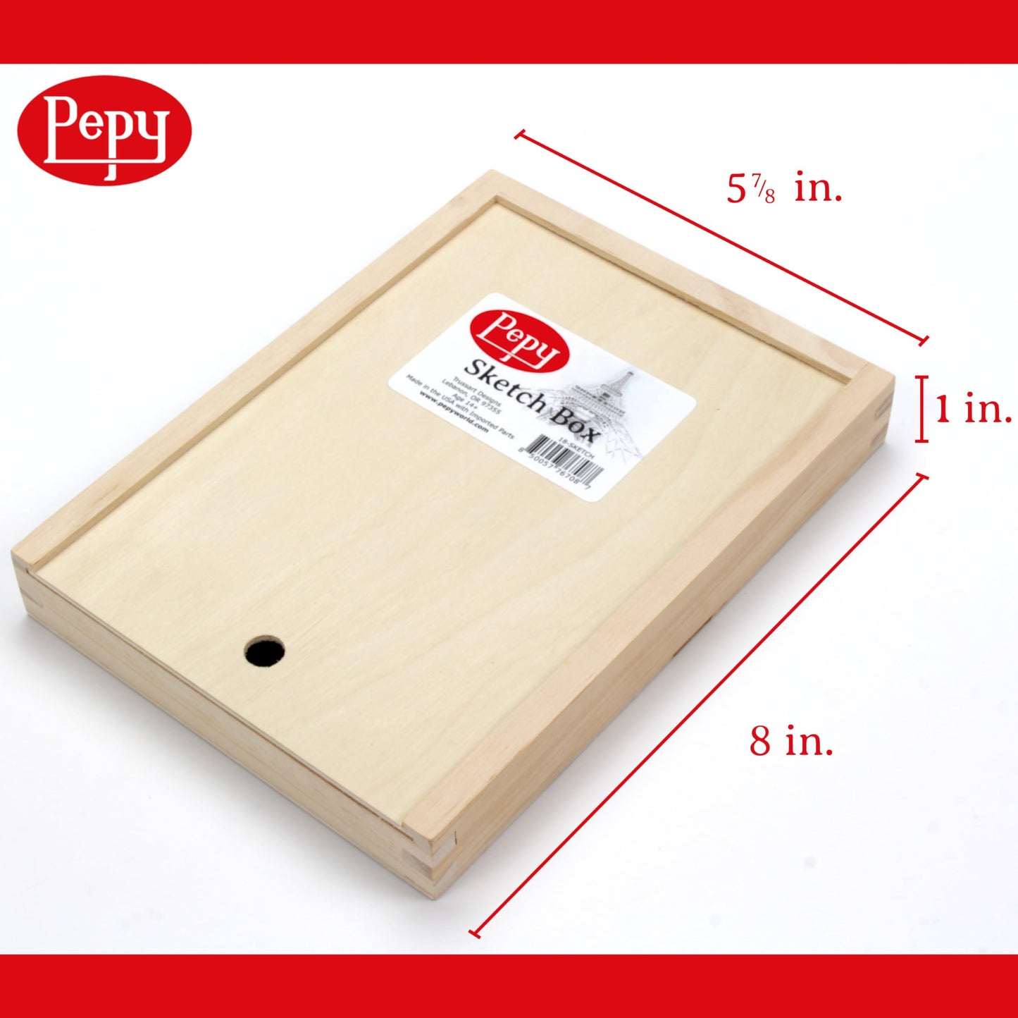 Pepy Sketching and Drawing Set in Wood Carrying Box: 3 Charcoal Pencils, 8 Graphite Pencils, Sharpener, Eraser, and Set of 6 Blending Stumps