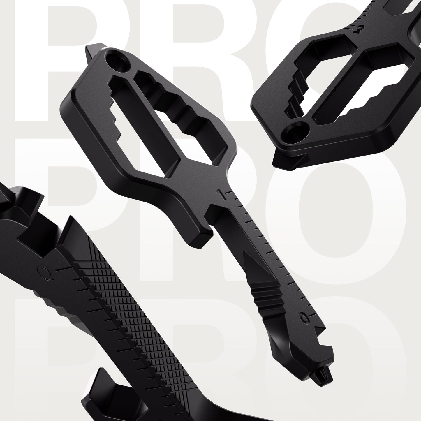 KeySmart Multitool Pro - 18-in-1 Multifunction Key Shaped Tool Pocket Multi-Tool Key Chain Bottle Opener Keychain, Key Multitool Keychain for Men Gift, EDC Gear Keychain, Black, 1 Pack