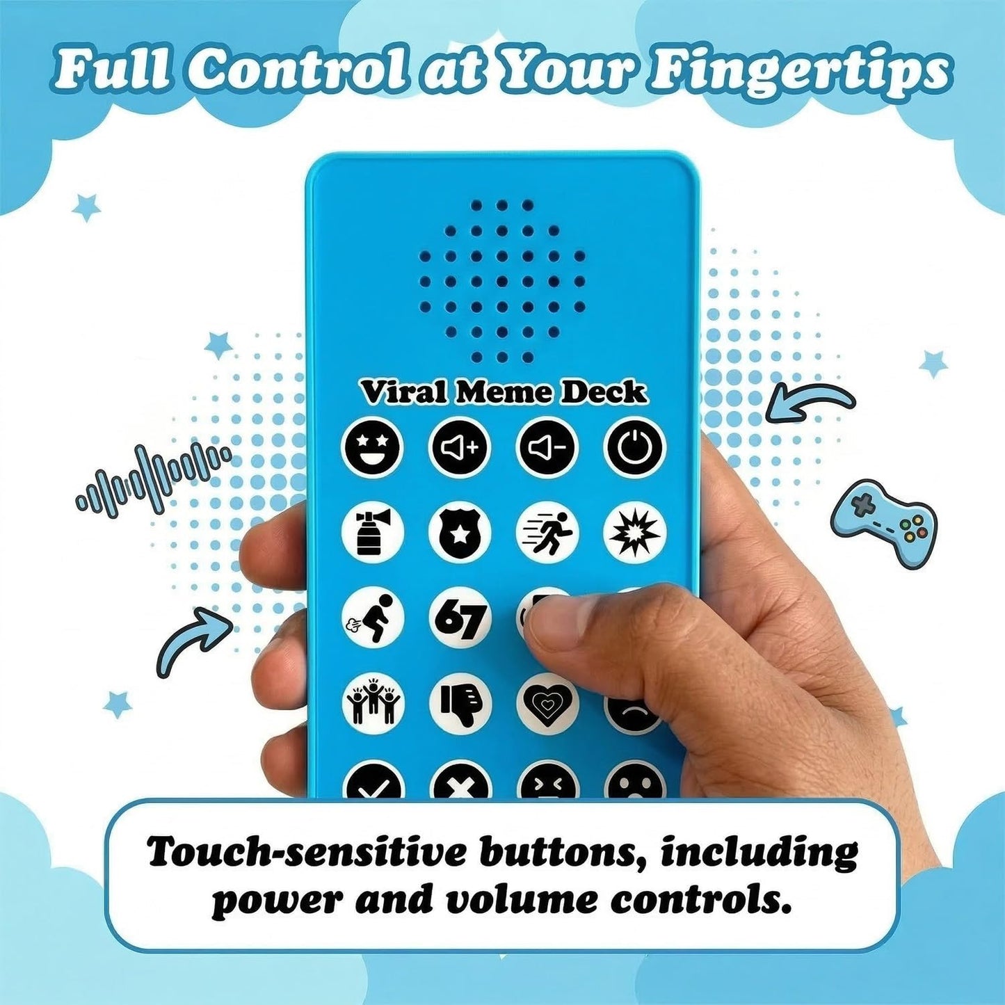 Sound Effects Machine 67 Meme Gifts Funny Gag Buzzers for Trivia Games Show Party Button Board Night Prank Cricket Fart Noise Maker