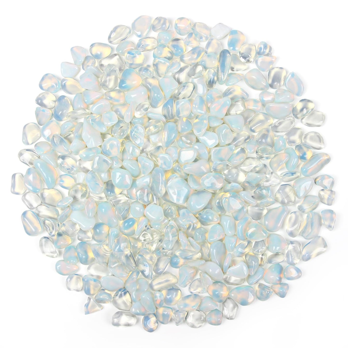1.1lb Crushed Opal Crystal Tumbled Chips-Opal Healing Crystals Chips Bulk, Crushed Crystal Gemstones for Crafts, Beautiful Package for Gift (Opal)